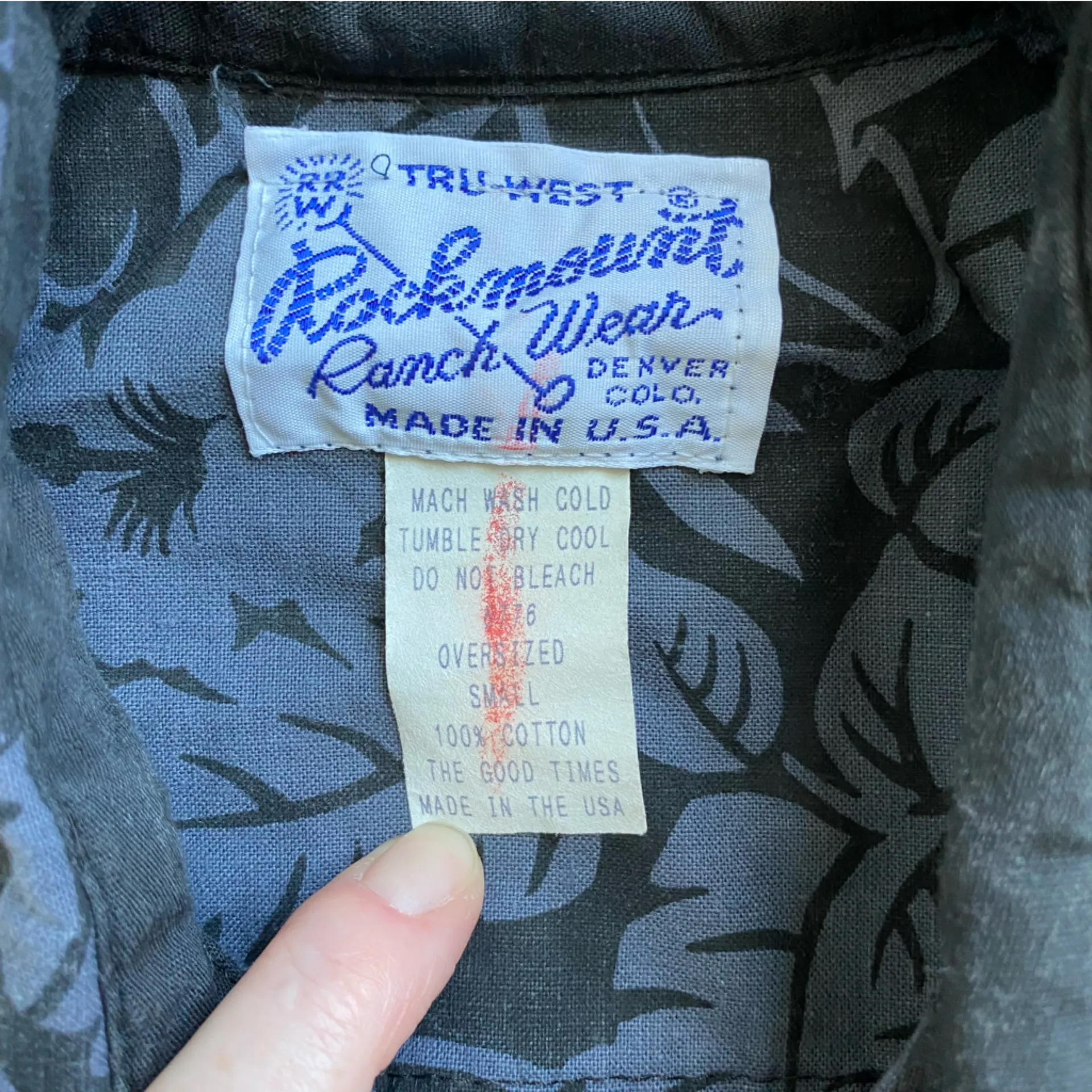 Rockmount Ranch Wear Floral Print Western Shirt Pearl Snap Black - Image 6