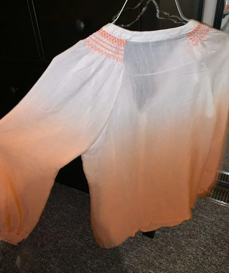 Orange and White Blouse - Image 4