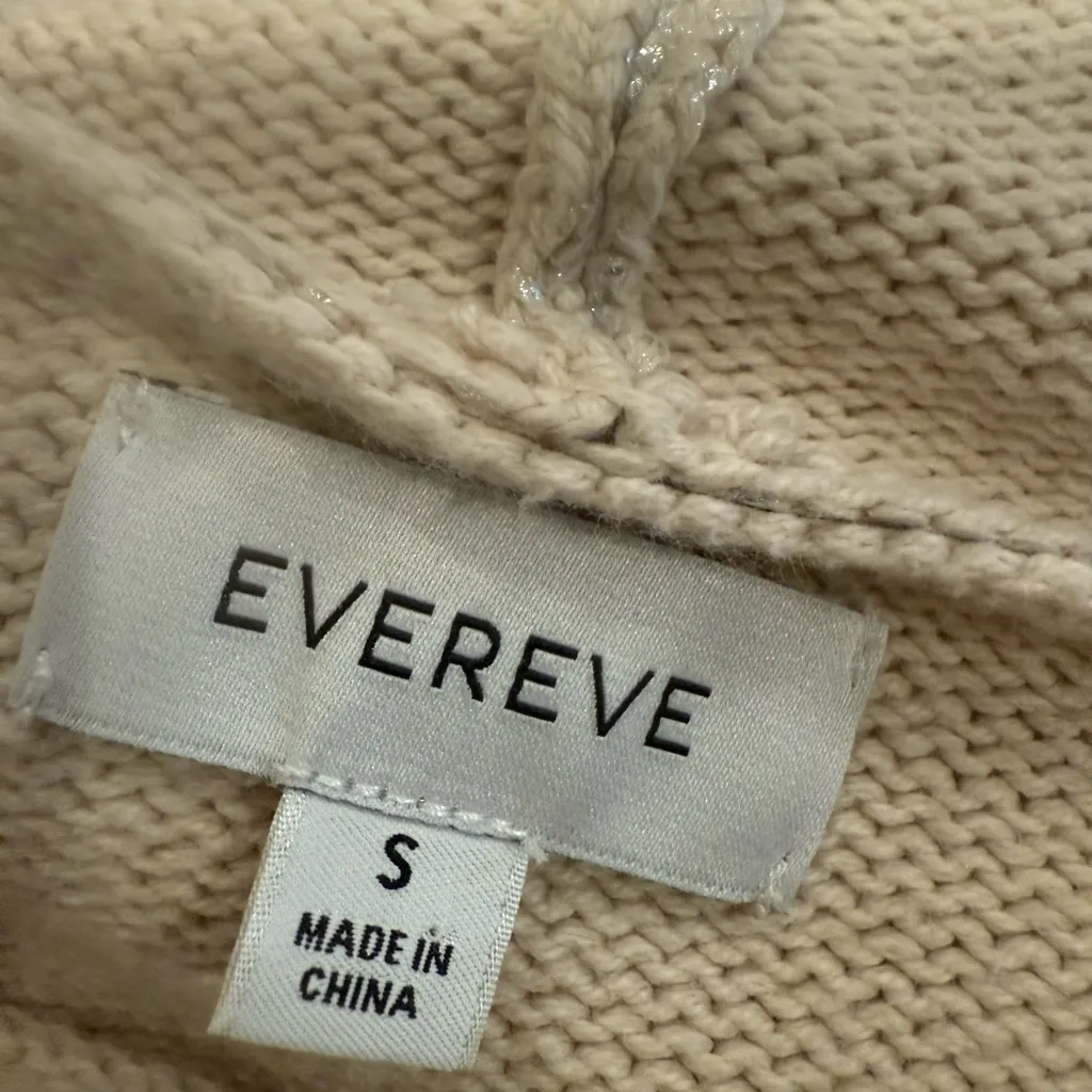 EVEREVE Aspen Metallic Silver Oatmeal Knit Hoodie Pullover Sweater size Small - Image 9