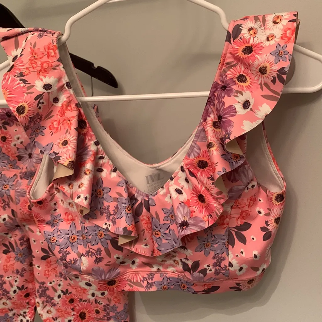 IVL Collective floral leggings size 10, top size 8. Worn twice Pink Size L - Image 9