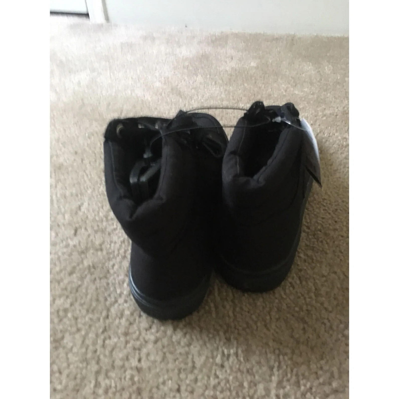 Faded Glory Womens Black Canvas High Top Lace Up Sneakers Shoes Memory Foam - Image 4