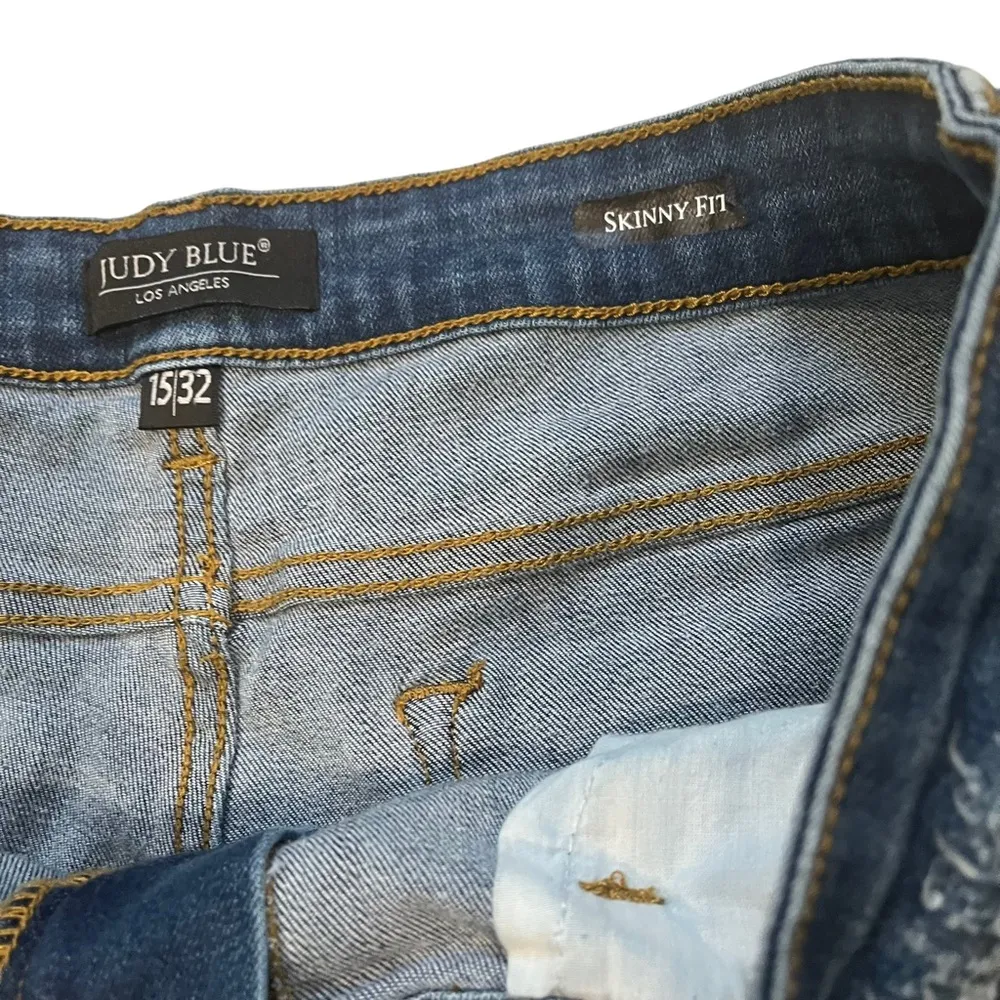 Judy Blue Skinny Fit Distressed Jeans, Sz 15/32 - Image 12