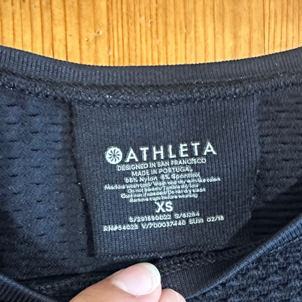 Athleta Midnight Blue Textured Crop Top - Image 2