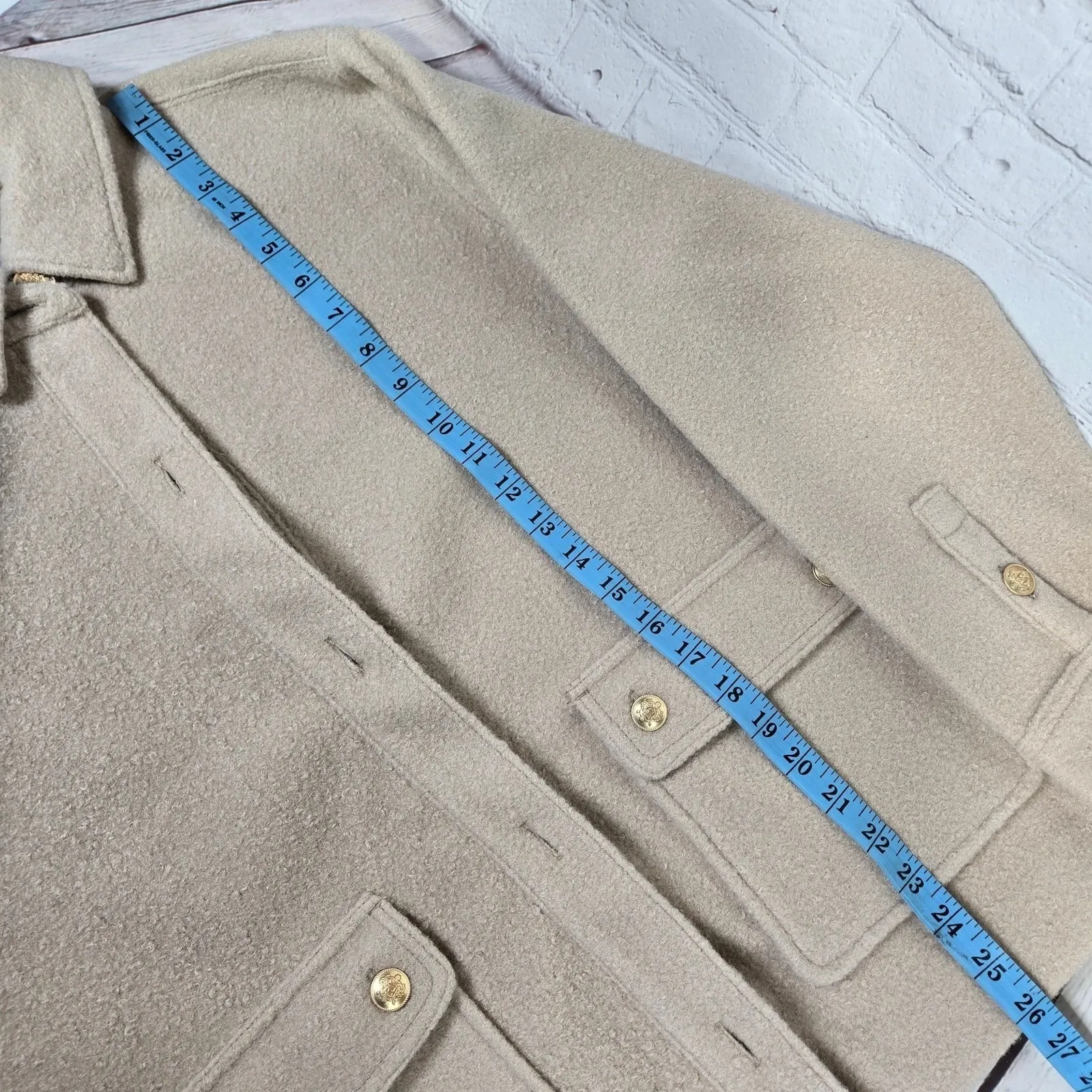 J. Crew Boucle shirt-jacket in Sandstone‎ M NWT CF098 - Image 9