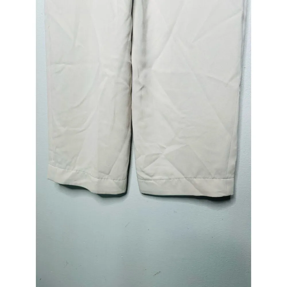 BA&SH Off-White Crepe Pleated Front Zipper Oxford Style Shen Pants Size US 2 - Image 8