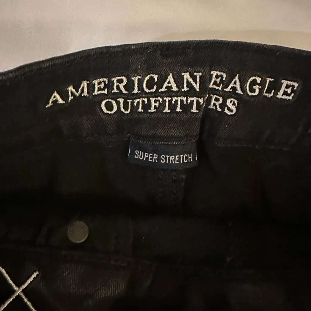 American Eagle Outfitters Black Distressed Jean Shorts - Image 2