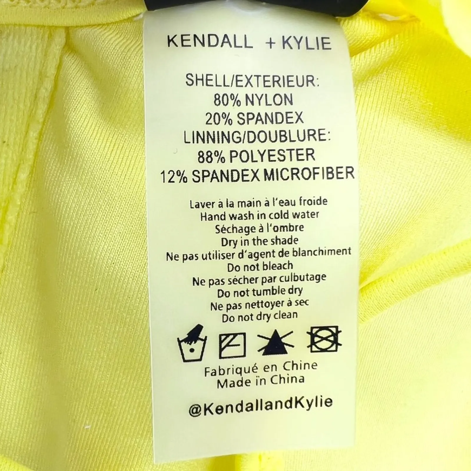 Kendall + Kylie Womens L Flutter Ruffle Bikini Top Neon Yellow‎ Strappy Flirty - Image 6