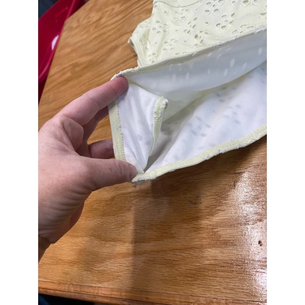 River Island Women's Yellow Broderie- One-Piece Swimsuits size 10 (B40 ) - Image 5