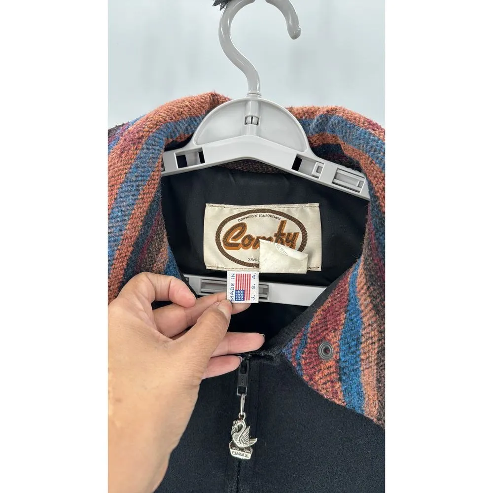 Vintage Comfy USA wool southwestern western Aztec jacket size 10 black - Image 6