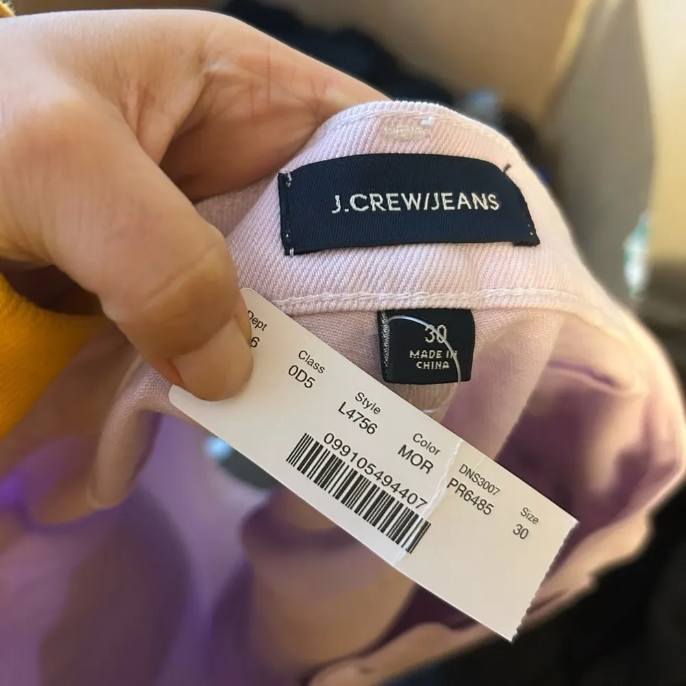 Nwt J.Crew Lilac High-Rise Garment Dyed Japanese Denim Shorts With Patch Pockets - Image 4