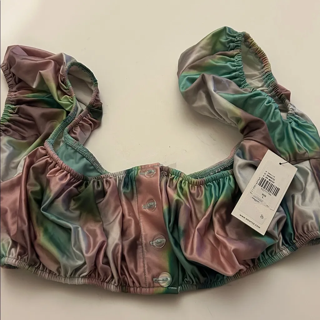 New MONTCE BANDITA BIKINI TOP Size Large Free People Pink - Image 4