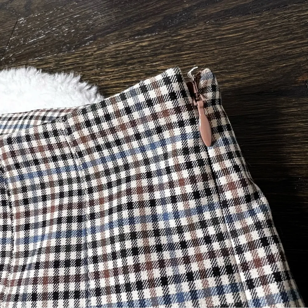 LOFT Petites Plaid Wide Leg Cropped Pants - Image 4