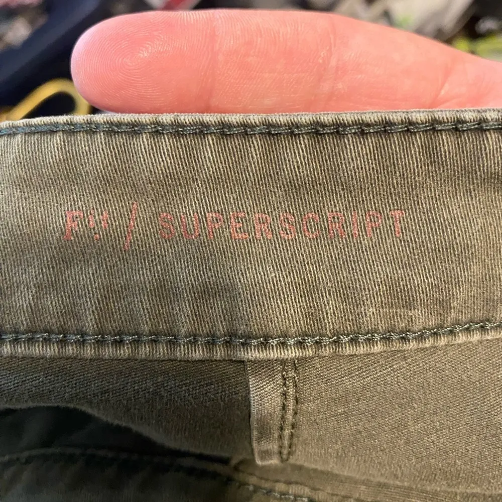 Pilcro and the Letterpress Womens Superscript Pants Green Mid Rise Ankle Zip 28” - Image 5