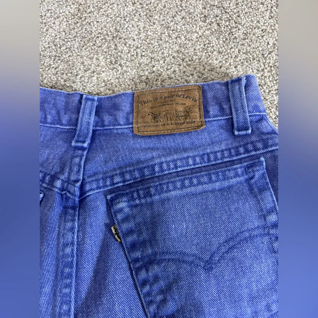 Vintage Levi's 900 Purple Denim High Waisted Jean Mom Shorts Women's Size 6 1992 - Image 6