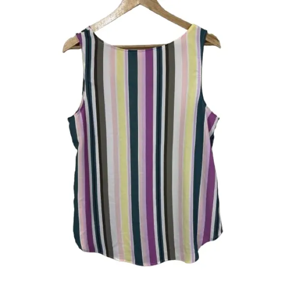 EVRI Multicolor Striped Tank Top Size 0X Purple Size L - Image 3