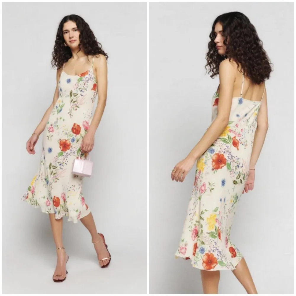 💕REFORMATION💕 Emerick Floral Slio Dress ~ Etude Floral Print XL NWT - Image 5