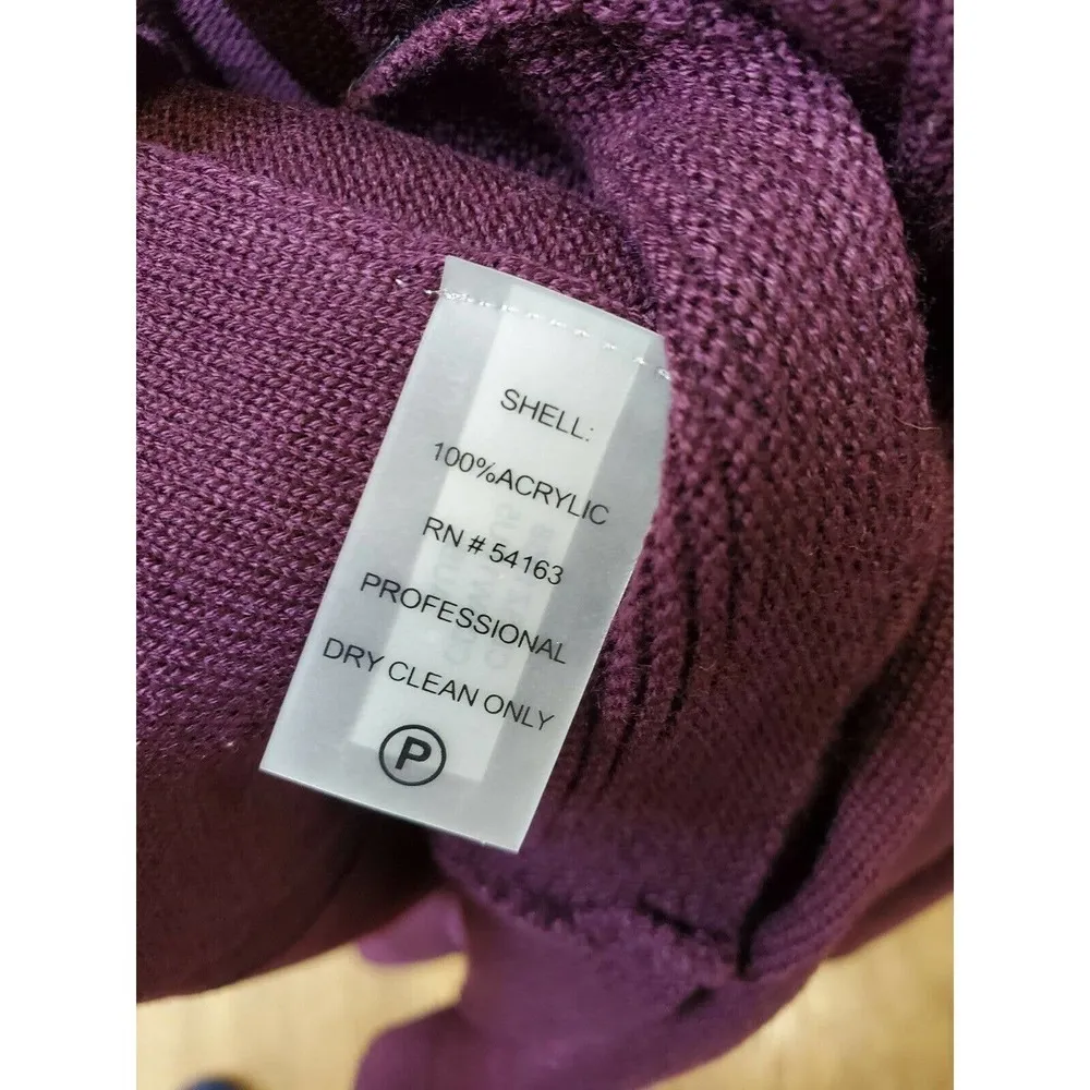 Calvin Klein Women Purple 100% Acrylic Long Sleeve Turtle Neck Knee Length Dress - Image 11