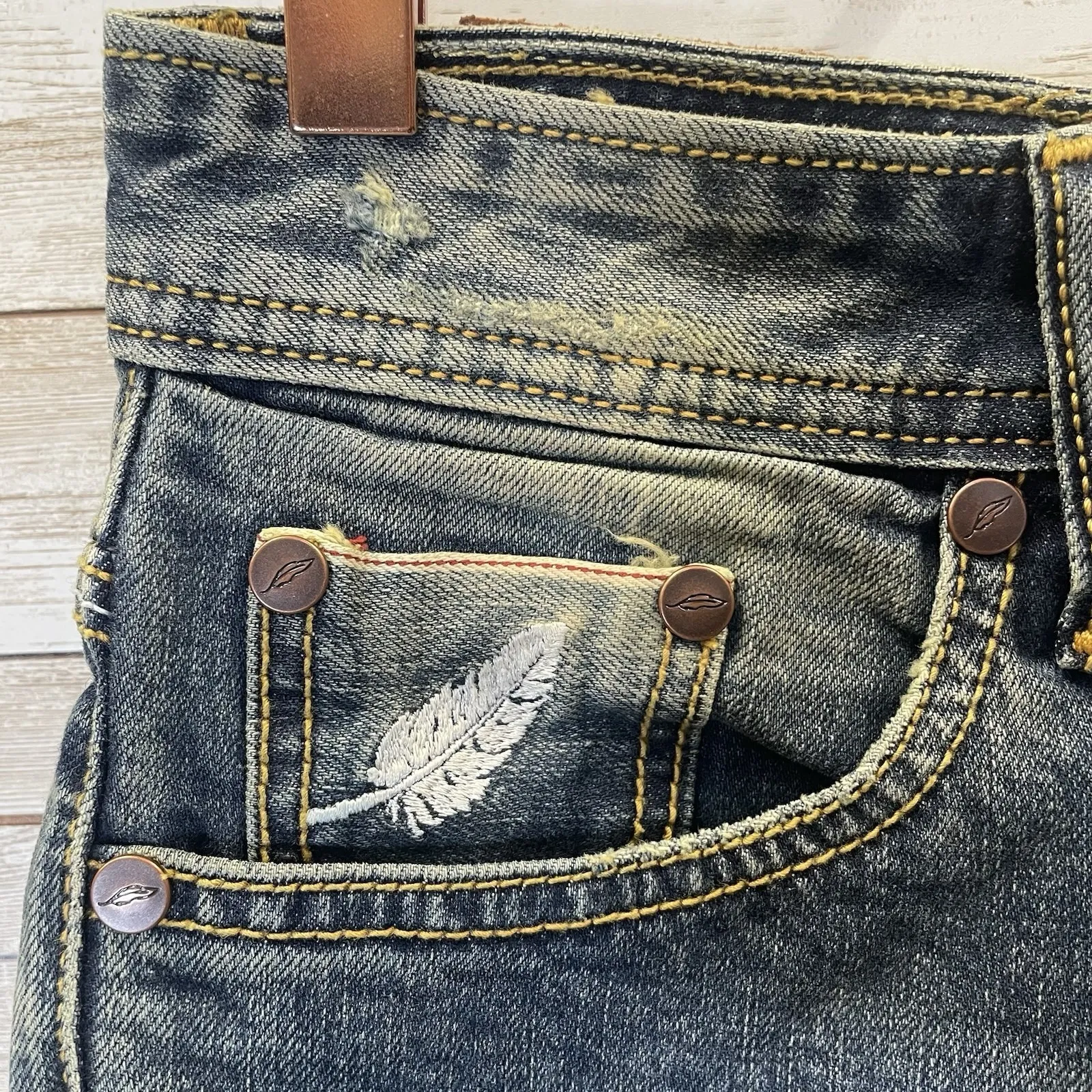 NEW Pinion Denim Jeans Japanese Selvedge 31 x 29 Button Fly New With Tag LOGO Blue - Image 11