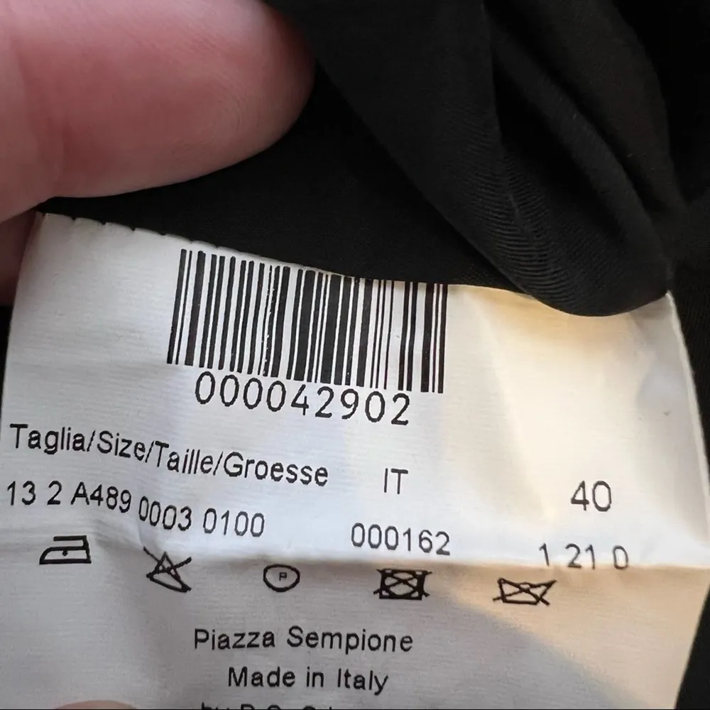 Piazza Sempione virgin wool black side ruffle dress sz 40 - Image 6