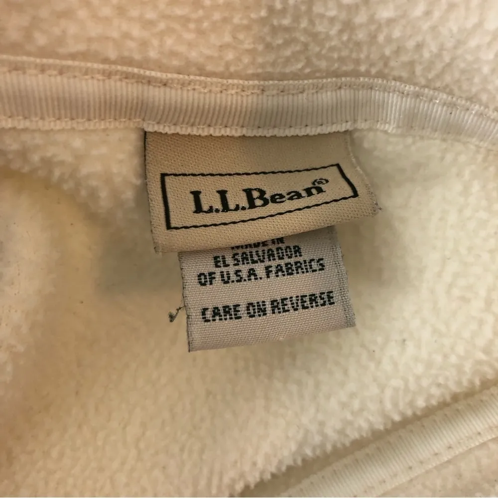 L.L. Bean Fleece Quarter Zip Jacket Winter White Ivory Sz. S Stretch Lounge Cozy - Image 5