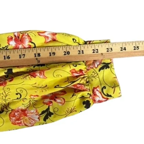 Halogen Floral Fit and Flare Chiffon Dress‎ Sz M Bright Yellow Dopamine Dressing - Image 9