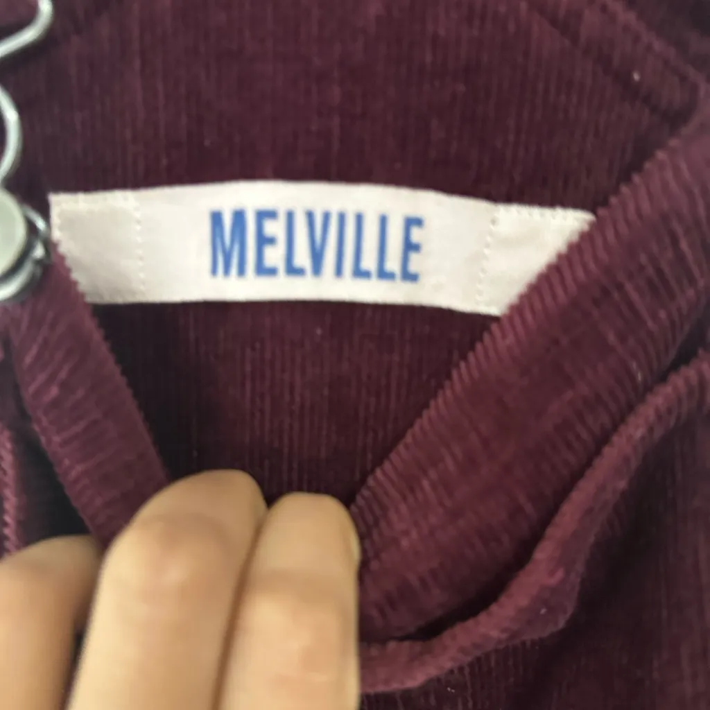 Brandy Melville Deep Red Corduroy Romper - Image 2