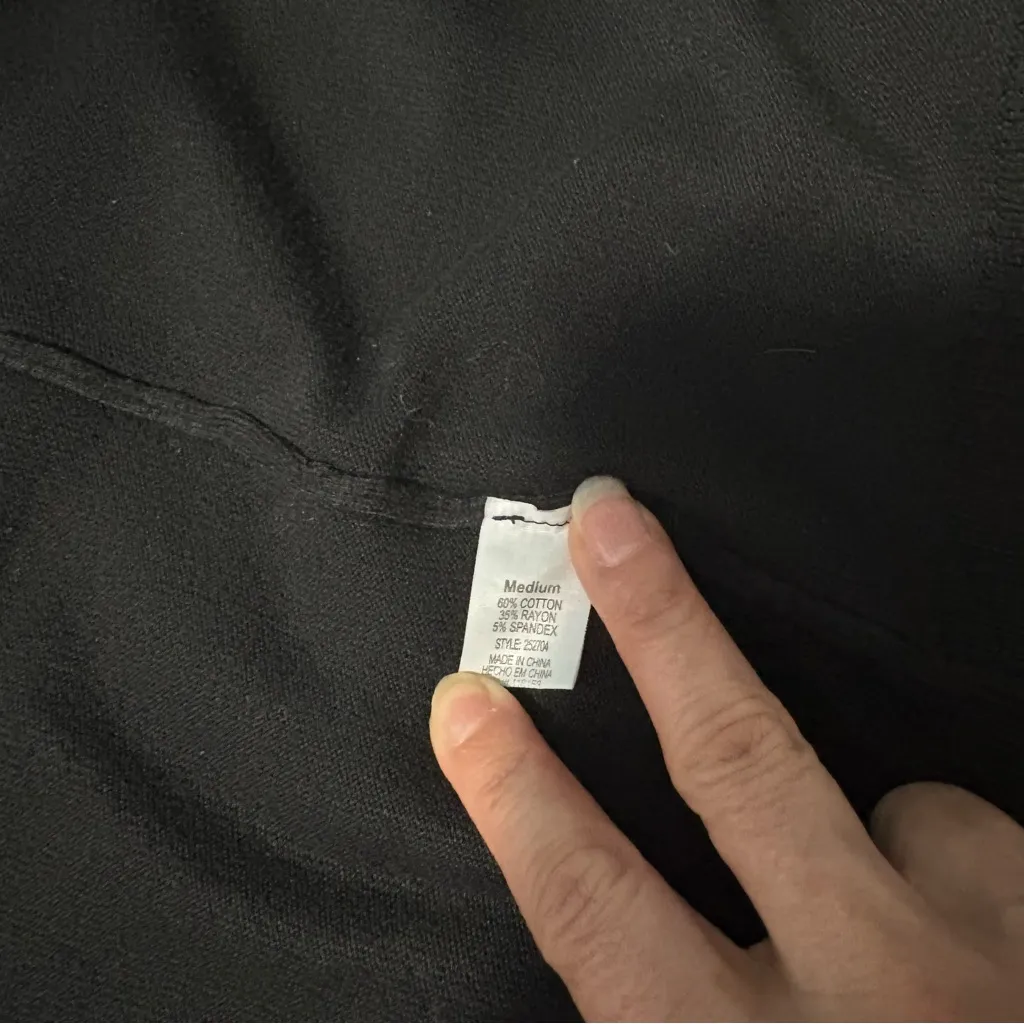 Poof Chic Black Open Front Cardigan Sz M - Image 6