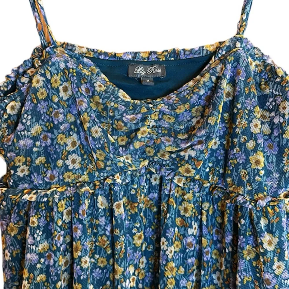 Lily Rose Floral Lined Sundress with adjustable straps - Image 9