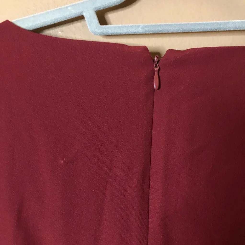 H By Halston Bell Sleeve Dress Burgundy Red Size‎ 12 - Image 4