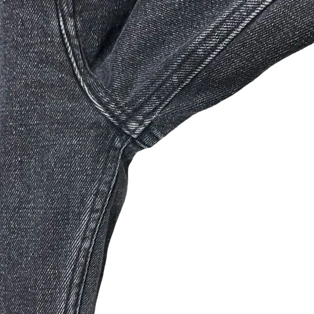 Abercrombie & Fitch 90s Slim Straight Ultra High Rise Jeans Criss Cross Size 27 - Image 7