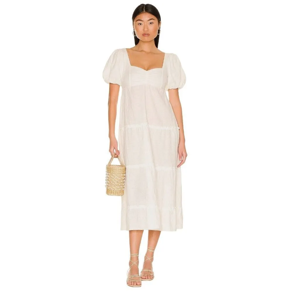 Show Me Your Mumu Odette Midi Dress in White Small Womens Long Cotton - Image 4
