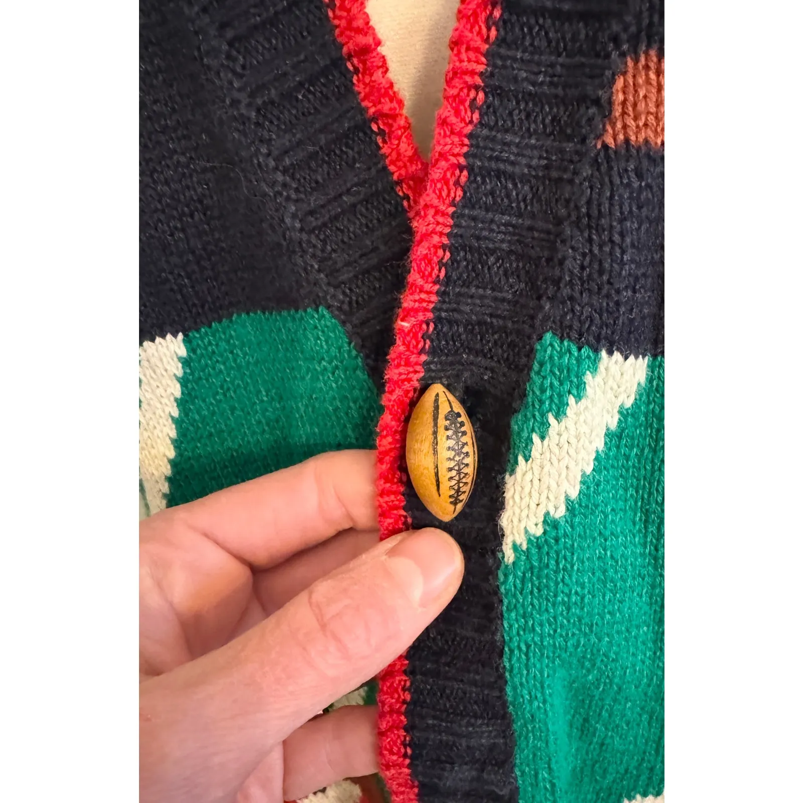 Vintage 80s/90s Eagle Eye Berek Sweater Vest Football Hand Knit Size M Size M - Image 4