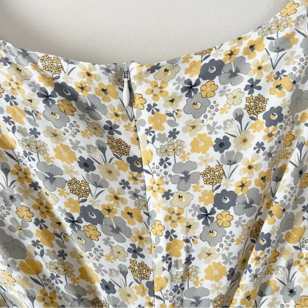 Mini Dress Cindy Sweetheart Neck Yellow Floral Print NEW Size XS/4 - Image 13