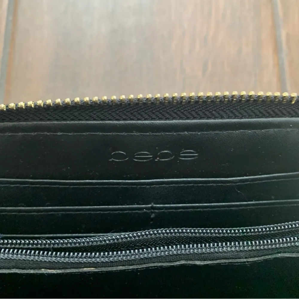 bebe Black Faux Leather Zippered Wallet - Image 2