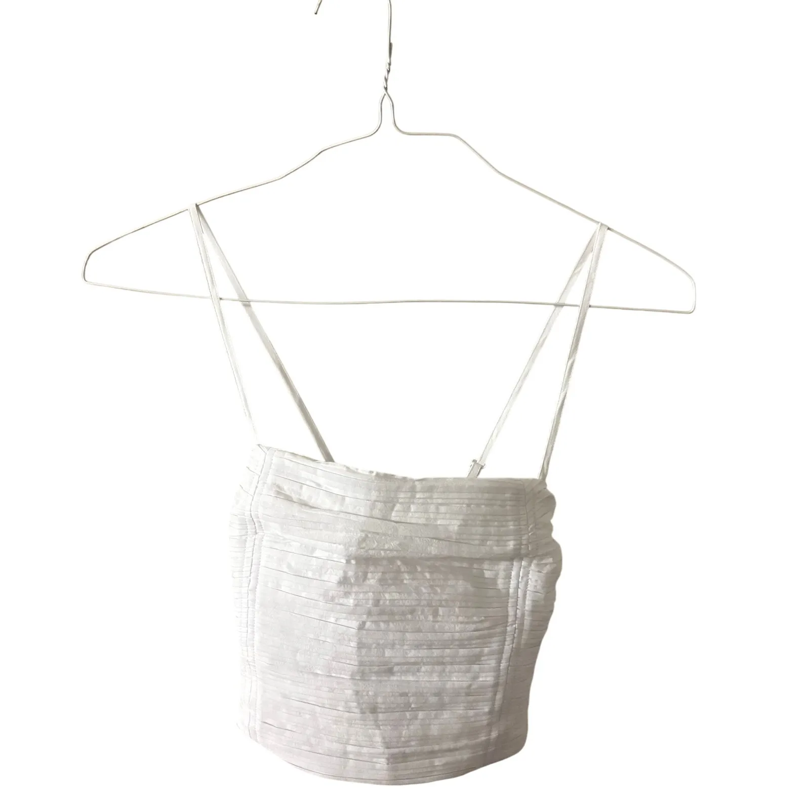 Madewell Poplin Crop Tube Top 00 Women’s Eyelet White NL058 - Image 2