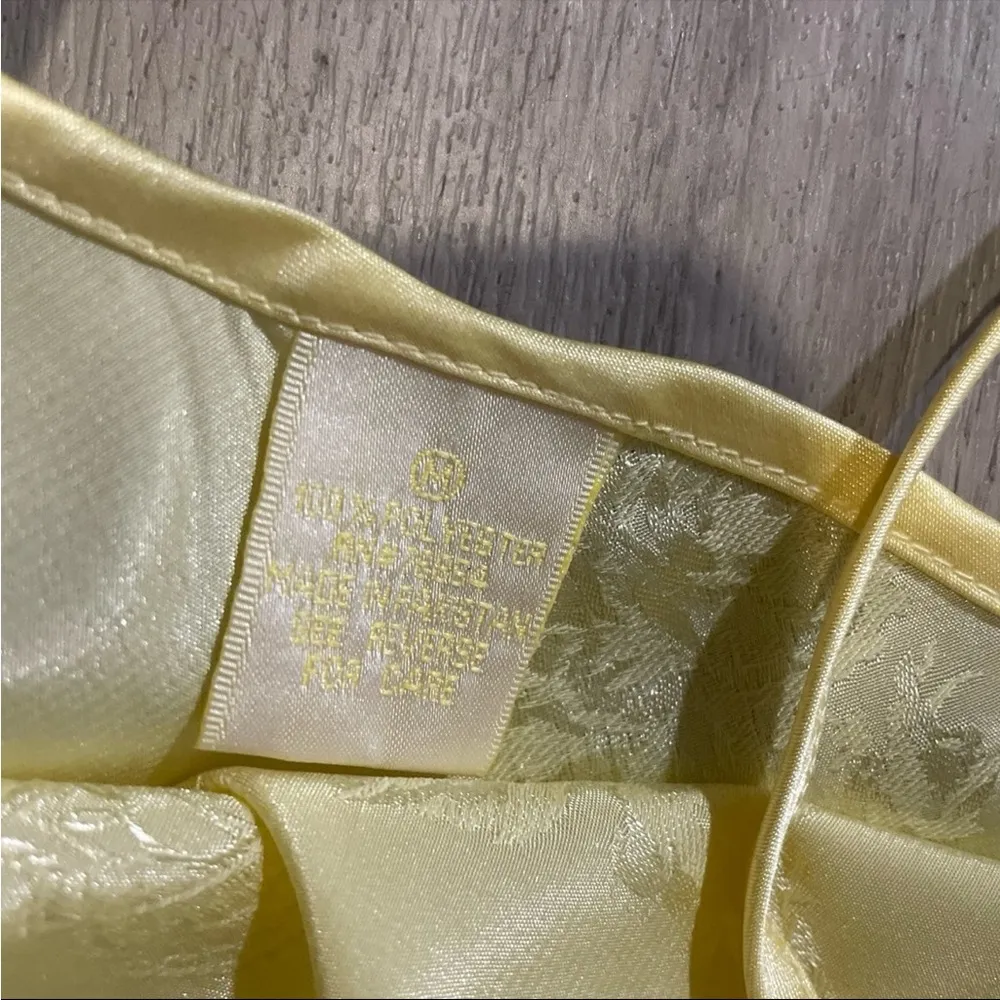 Elegant Yellow Lace Slip Dress Size M - Image 2