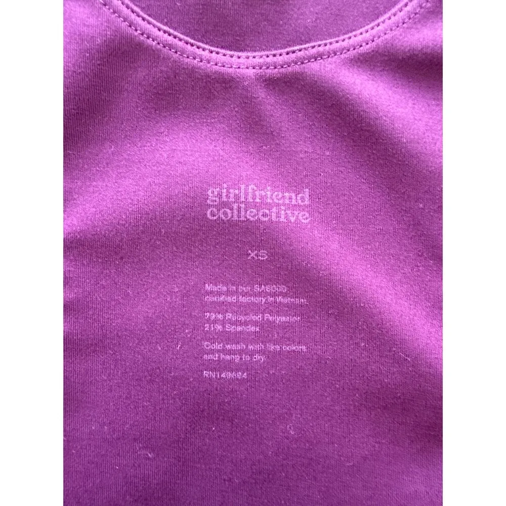 Girlfriend Collective Dylan Tank Bra in Burgundy Purple Size XS X-Small - Image 3