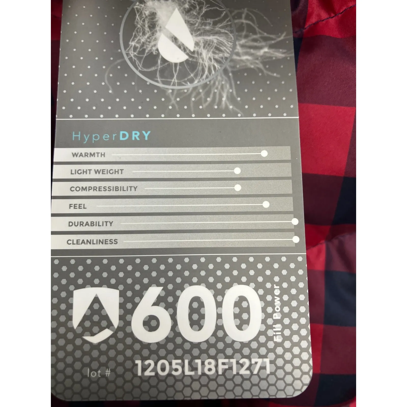 Lands End Womens Plaid Puffer Vest Red Black Full Zip Quilted Down Size S New - Image 6