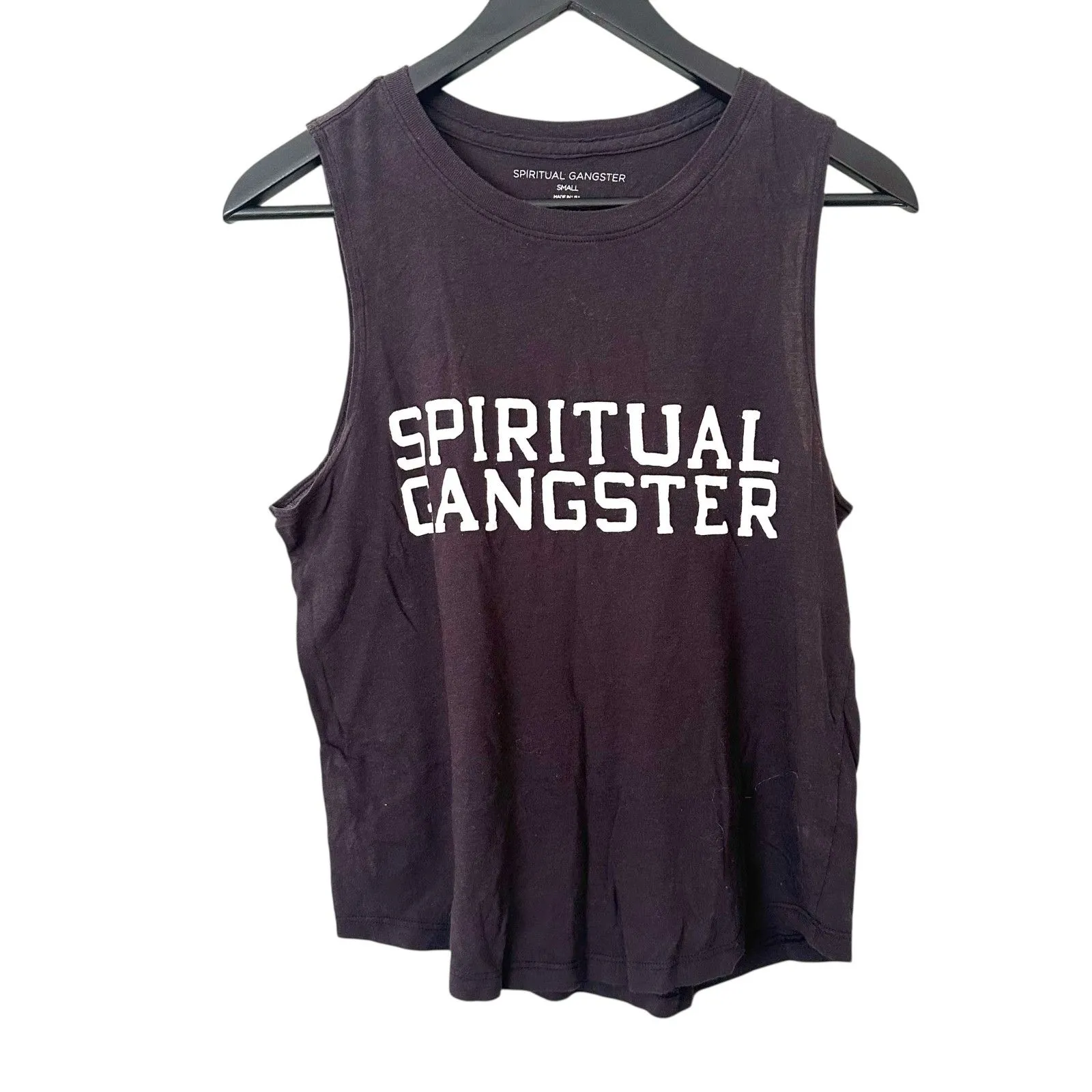 SPIRITUAL GANGSTER SG Varsity Muscle Tank Black Small - Image 2