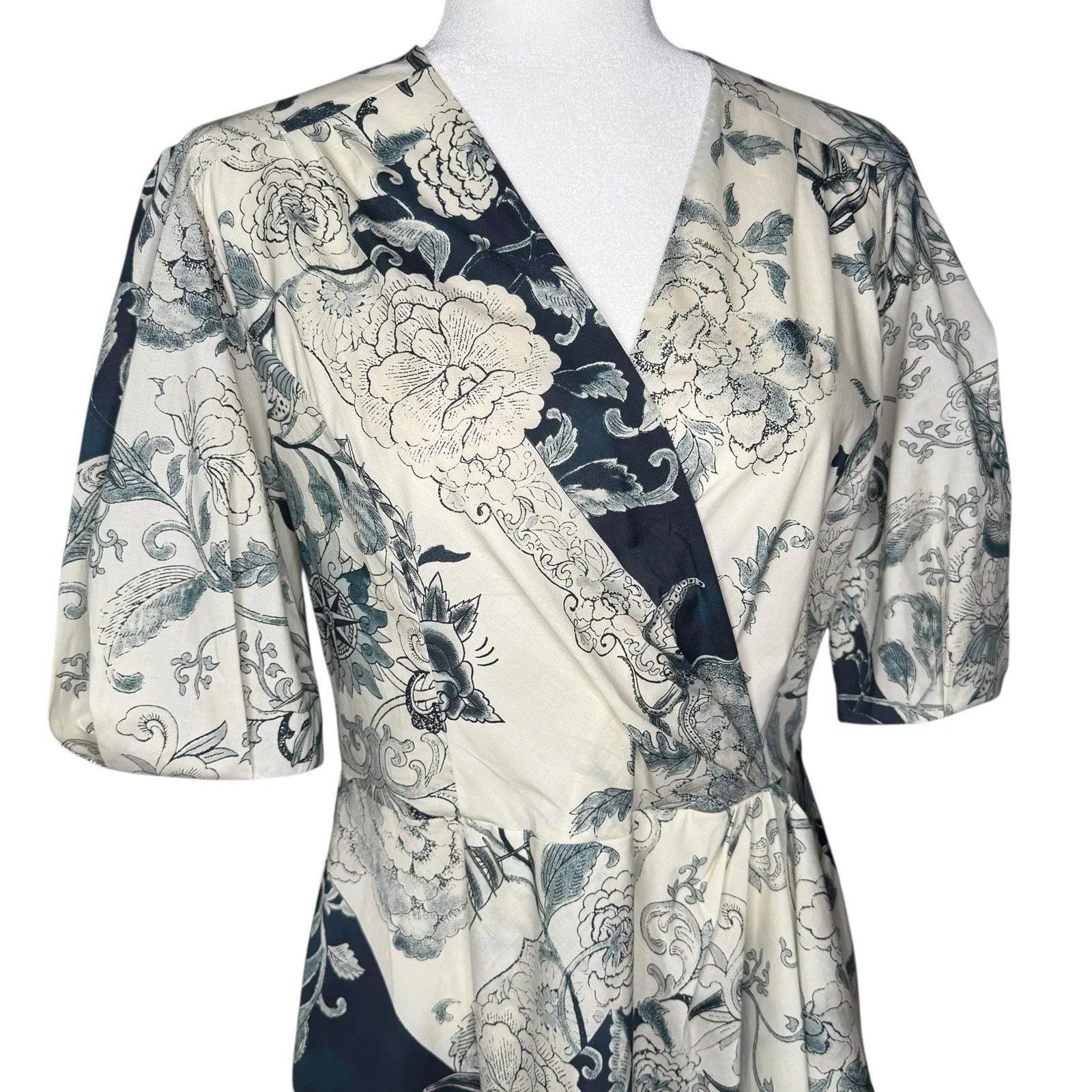 ETRO Nautical Paisley Faux Wrap Midi Dress Size 14 (46) Made‎ in Italy $1870 Blue - Image 7