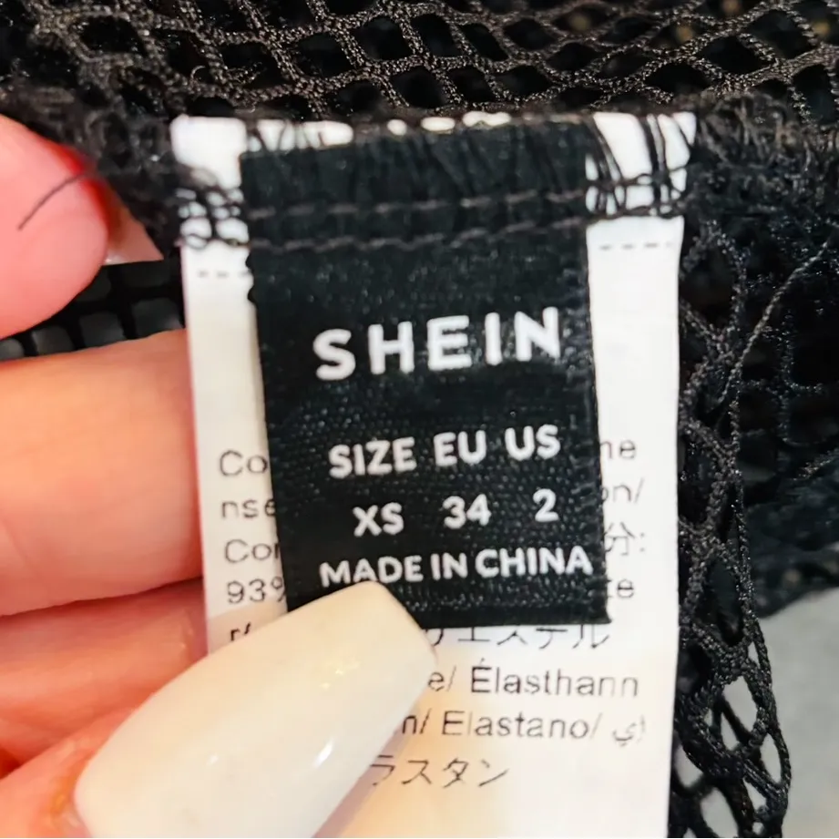 Black Mesh Fishnet Zip-up Top - Image 8