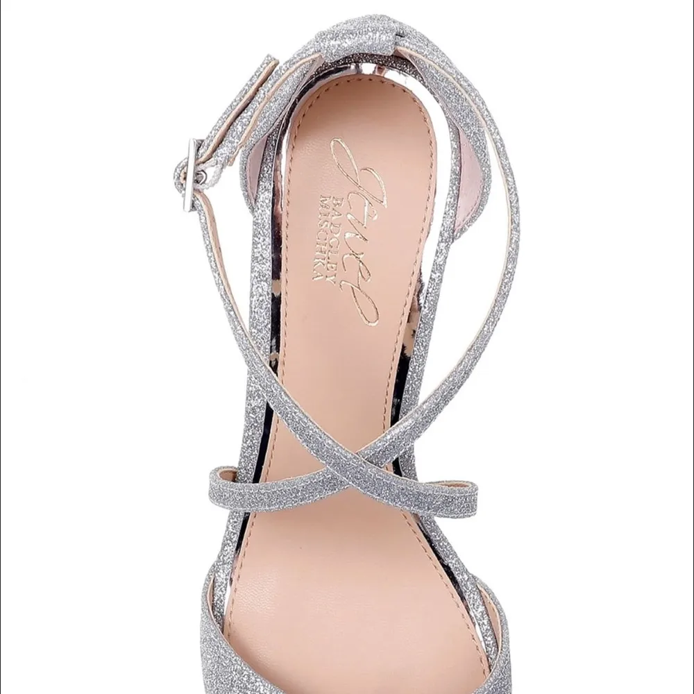 Jewel Badgley Mischka Avery Silver Wedges - Image 5