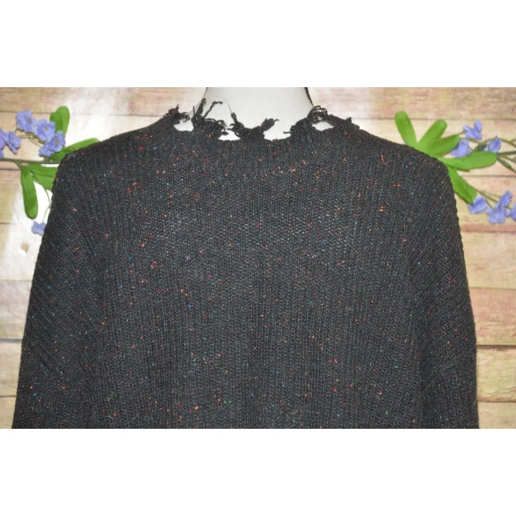 Ninexis Ladies Black Speckled Distressed Sweater Size S Witchy Whimsey Goth - Image 9