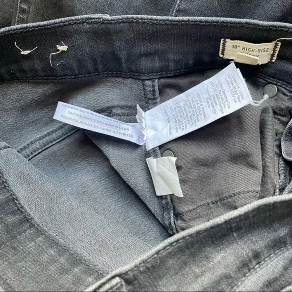 Madewell 10” High Rise Button Fly Skinny Jeans Black Wash Womens Size 23P Petite - Image 9