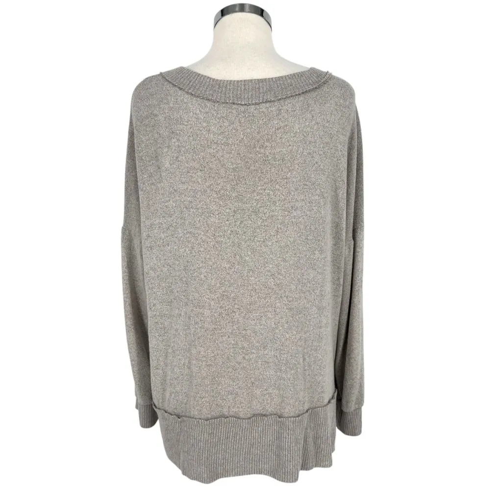 Altar'd State Gray Oversized V-Neck Knit Pullover Size Small - Image 7