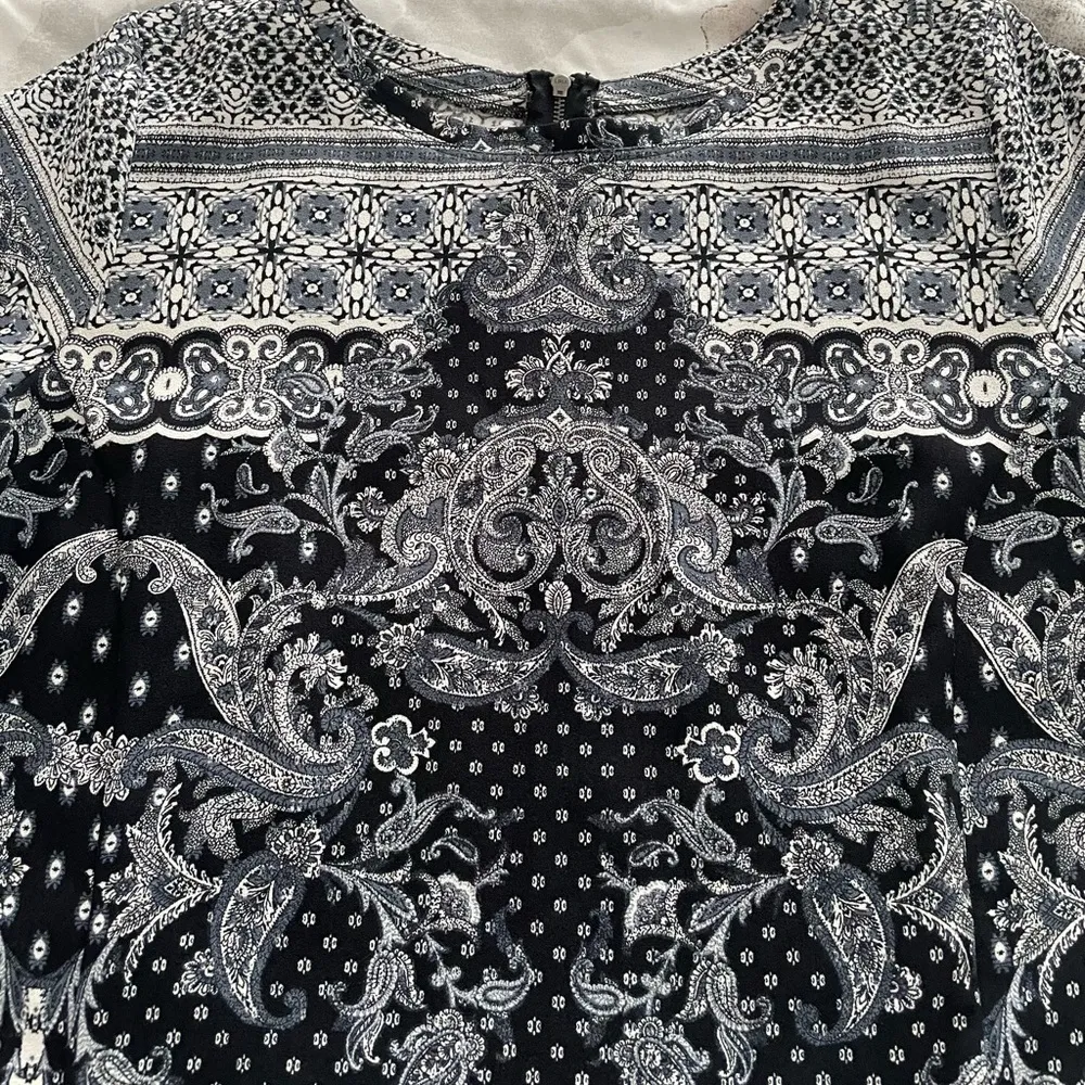 Abercrombie & Fitch Y2K gray abstract floral shift mini dress pockets, size M - Image 12