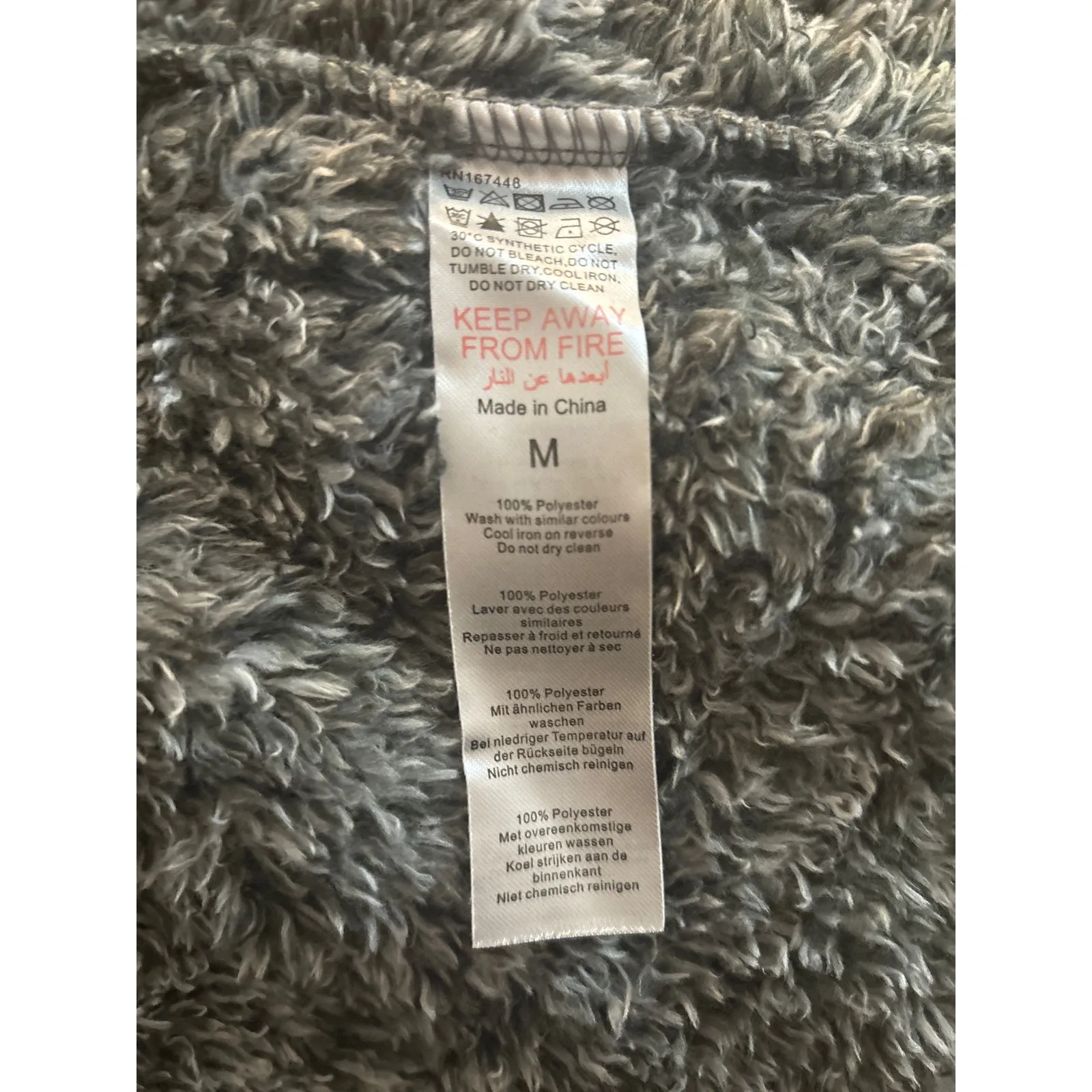 PRETTYLITTLETHING Charcoal Fluffy Bath Robe M Cozycore Comfy Loungewear Casual - Image 9