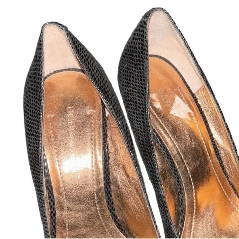 Bebe Black Leather Platform Pumps(Size 7B) - Image 4