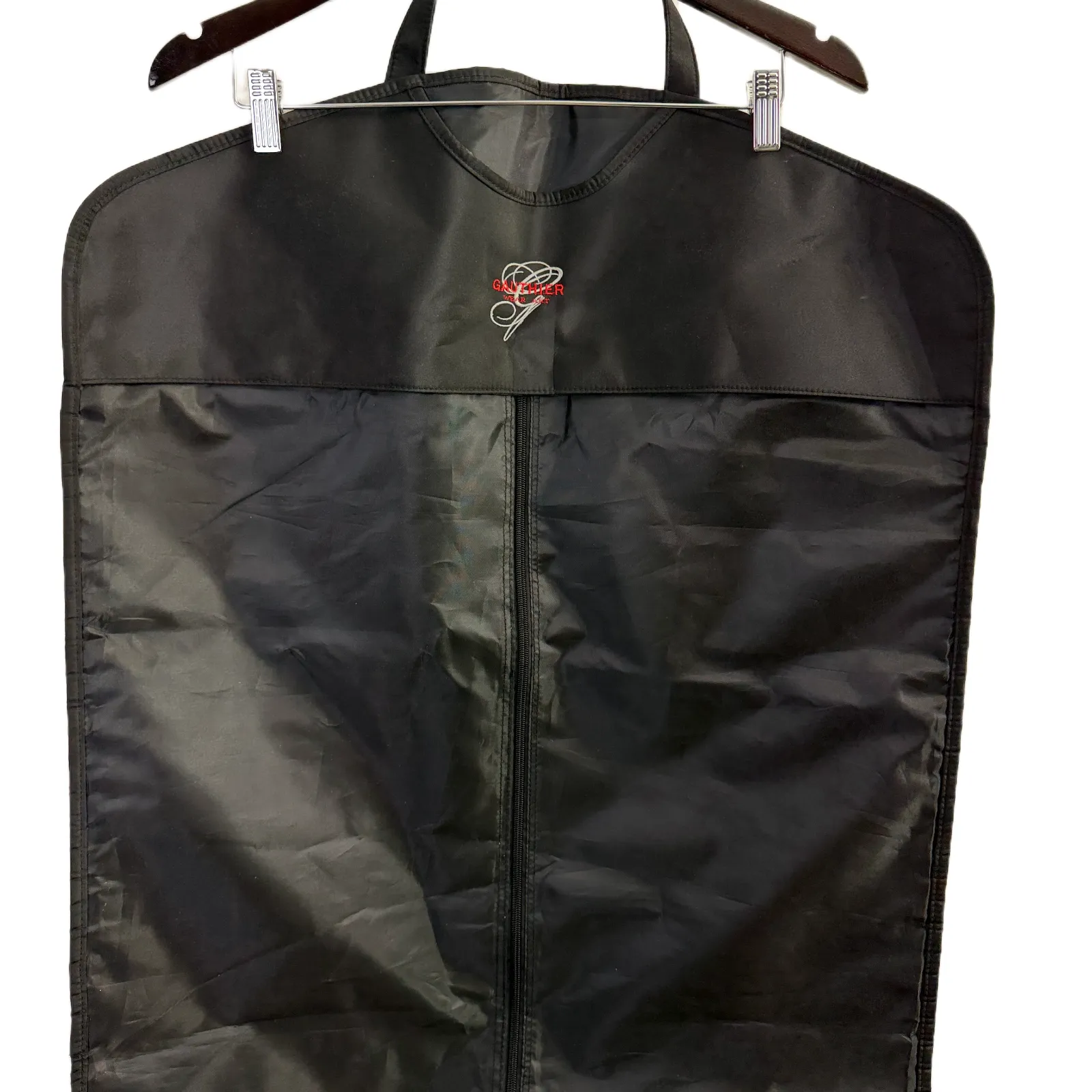 Jean Paul Gaulthier Wardrobe Bag Black Leather Handles ZIp Wearable Art Logo - Image 2