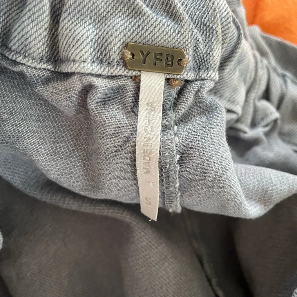 YFB Young Fabulous & Broke Wide Leg Crop Jeans Pants S - Image 7